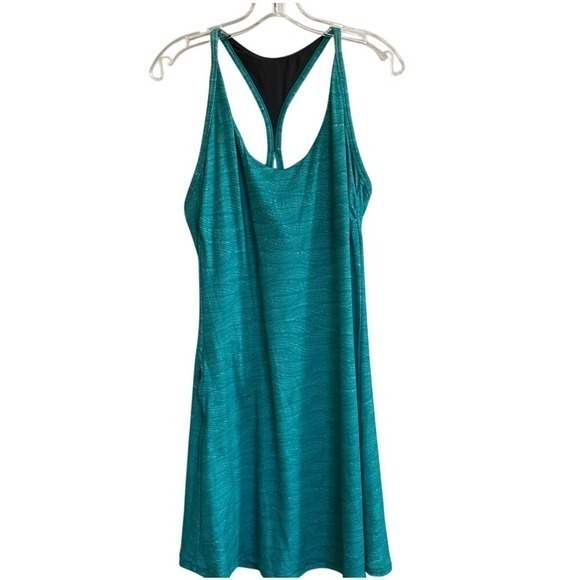 PrAna Opal Dress Racerback A-line w/Shelf Bra UPF Aquamarine Teal Size Large - Picture 12 of 14